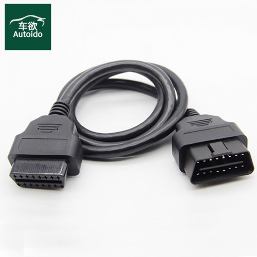 OBD2公母弯头延长线汽车连接器转接面条线16芯 8芯厂家生产批发 